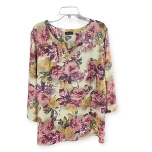 Avenue Floral V-Neck Women's Top Size 22/24